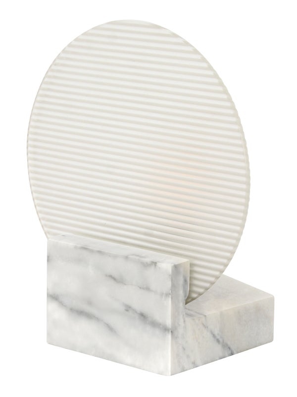 Celine White Frosted Ribbed Glass Shade Only with White Detail