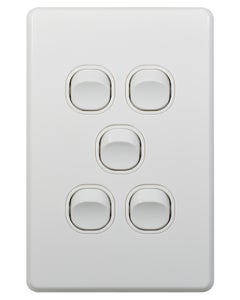 Lucci Power Quantum 5 Gang Switch Only in Matte White