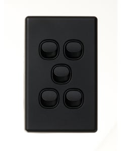 Lucci Power Gravity 5 Gang Switch Only in Matte Black
