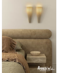 Amore 1 Light Pleated Wall Sconce with Natural Linen Shade