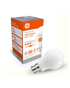 GE 7.6W Opal Dimmable LED GLS BC Globe in Warm White