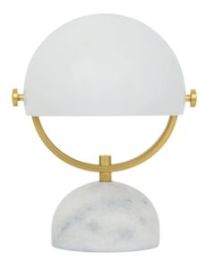 Lowe Table Lamp in White Marble/White/Brass