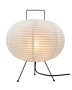 Hiro 1 Light Table Lantern with Handmade Paper Shade and Black Details
