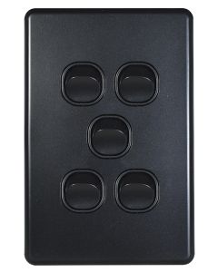 Lucci Power Quantum 5 Gang Switch Only in Matte Black