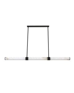 Made by Mayfair Luella LED 1500mm Pendant in Black with Spanish Alabaster Shade