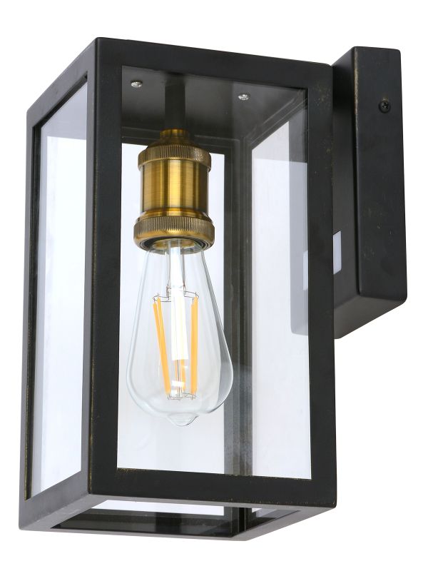Southampton 1 Light Small Wall Bracket With Microwave Sensor in Antique Black with Bronze Accents