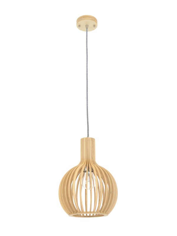 Malmo 1 Light 230mm Pendant in Natural Wood