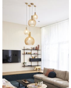 Malmo 1 Light 350mm Pendant in Natural Wood