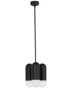 Capsule 3 Light Pendant in Black with Frosted Glass