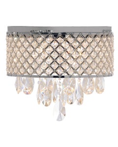 Pirouette 8 Light Flush Mount in Chrome with Crystal