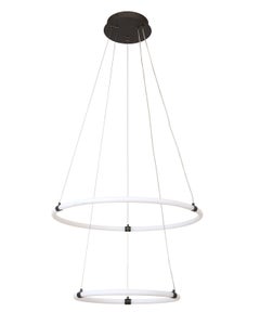 Sphere 2 Light LED Pendant in Aged Steel with Frosted White Tubes