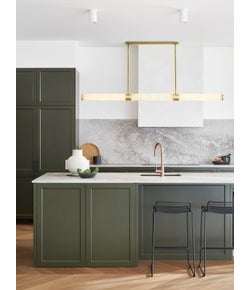 Made by Mayfair Luella LED 1500mm Pendant in Brass with Spanish Alabaster Shade