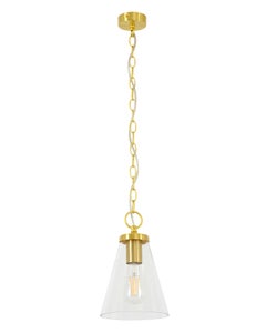 Santal 1 Light Pendant in Brass with Clear Glass Shades