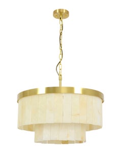 Made by Mayfair Elora 9 Light Round Pendant in Brass with Jade Stone