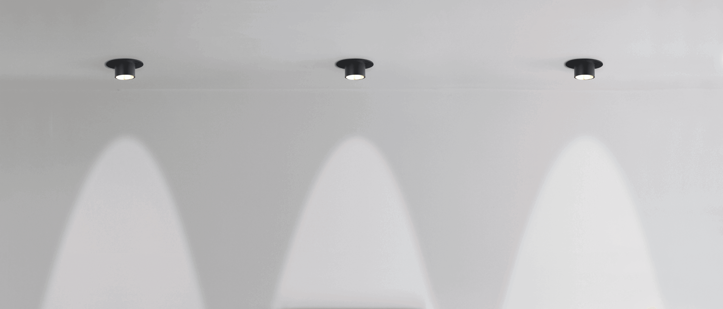 Black downlights sales white ceiling