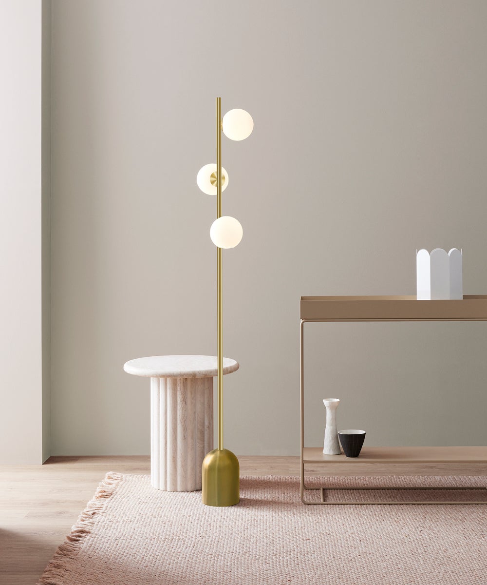 Tree floor Lamp alongside console and side table