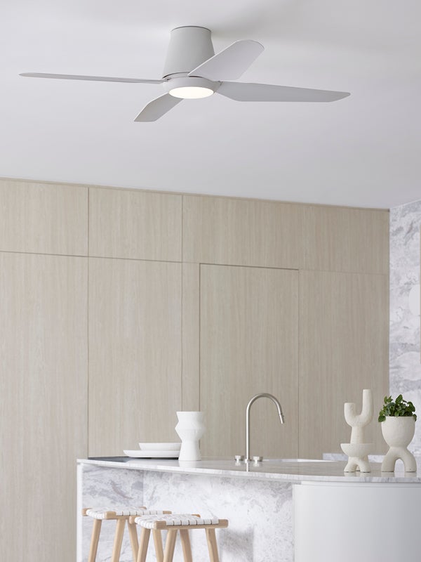 Aria 122cm Close-To-Ceiling DC Fan With Light In White