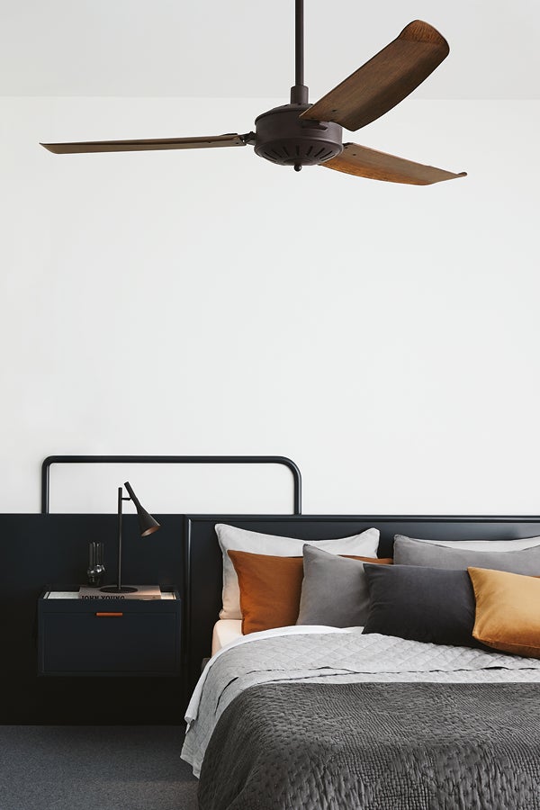 Airlie II 132cm Fan Only In Antique Brass With Walnut Timber Blades