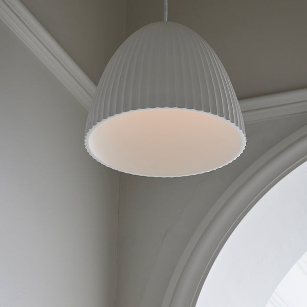 MFL by Masson Bianco 1 Light Small Ribbed Dome Pendant in White