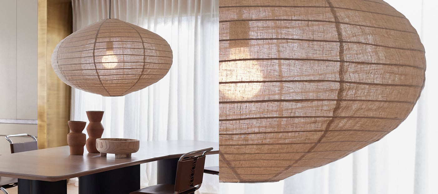 Tamarind 800mm Oval Handcrafted Linen Shade in Natural