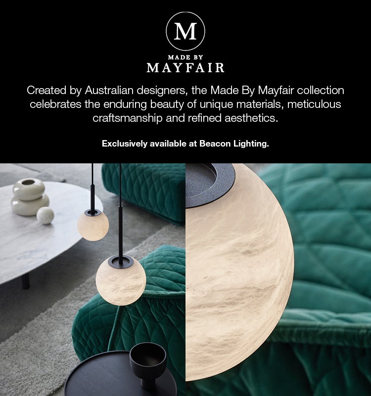 Made by Mayfair is a premium collection of designer lighting exclusive to Beacon.