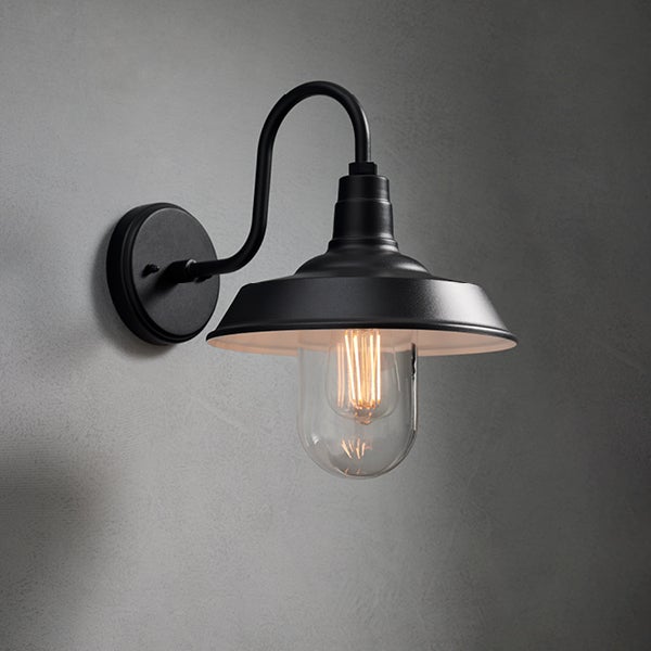 Portsea 1 Light Exterior Wall Bracket in Black