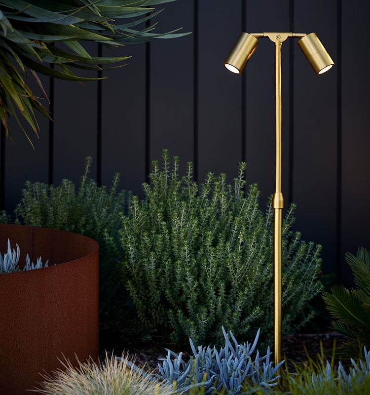 Made By Mayfair Seaside 12V 2 Light Exterior Path Spotlight in Aged Solid Brass