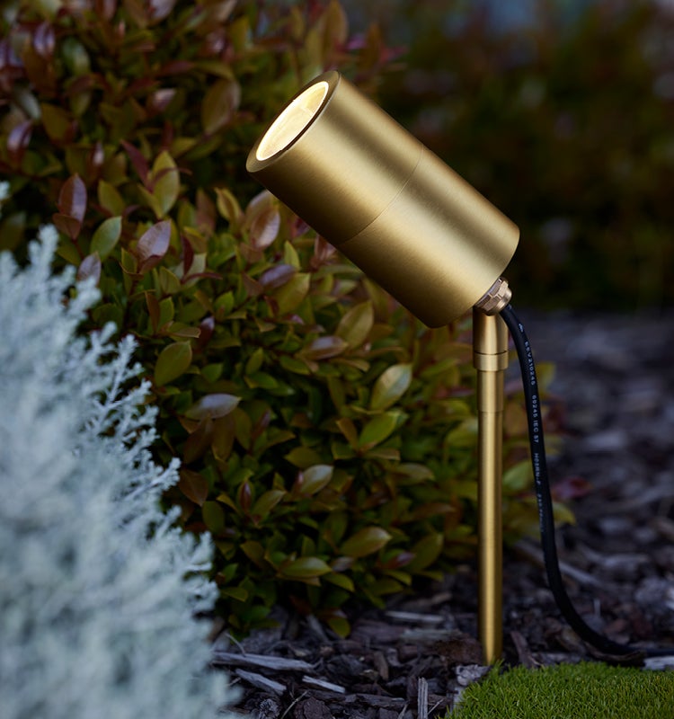 Made By Mayfair Seaside 12V Exterior Spike Garden Light in Aged Solid Bras