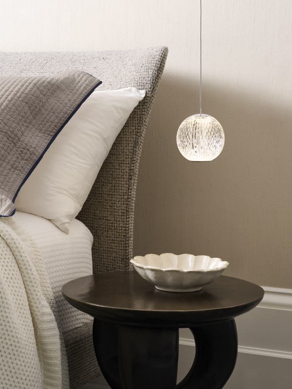 Callea Rechargeable LED Table Lamp in Chrome with Clear Glass