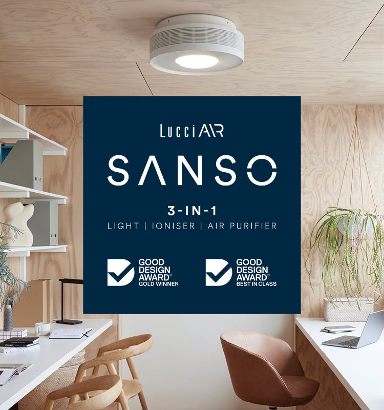 Sanso is the world's first ceiling-mounted air purifier with light