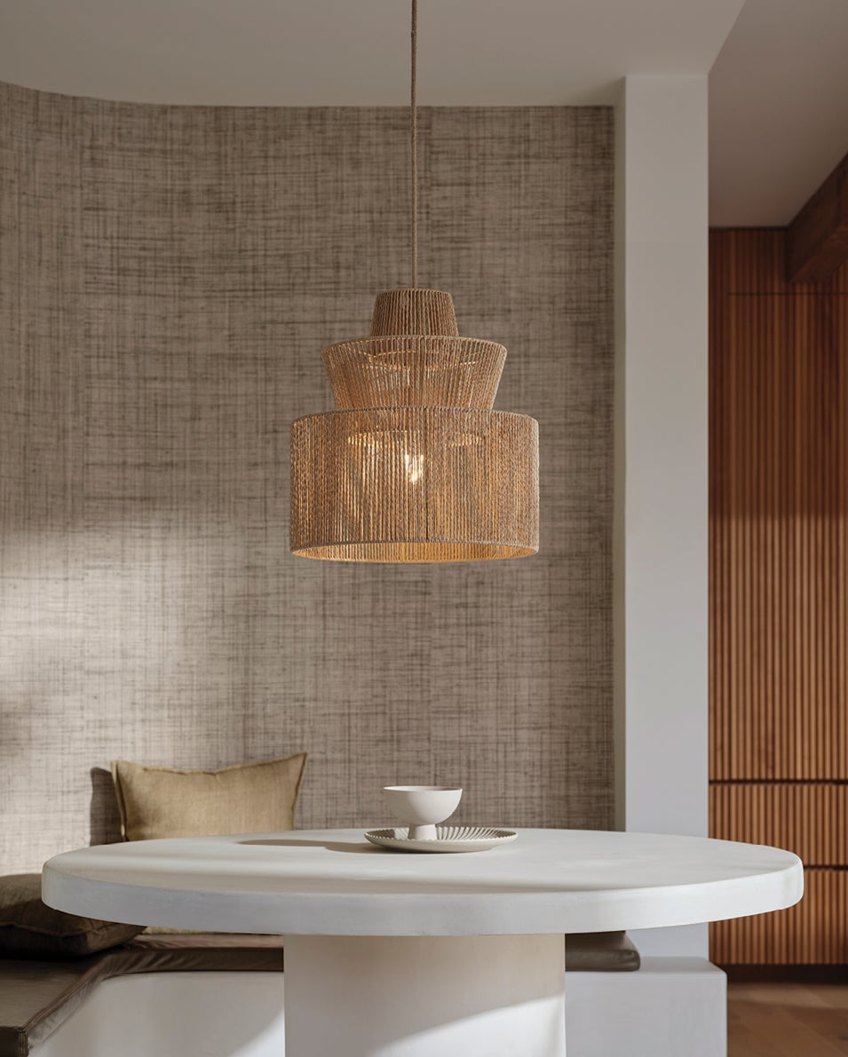 Inka 1 Light Inverted Tier Penadnt in Natural Weave
