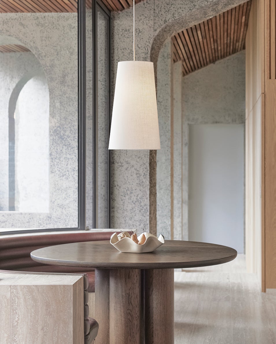 Calido Tall Tapered Shade in White Linen