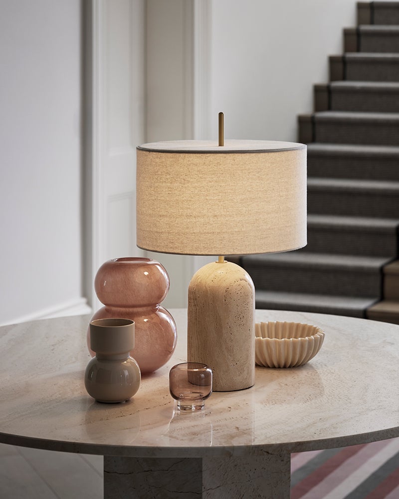 Made By Mayfair Rhodes 1 Light Table Lamp in Travertine