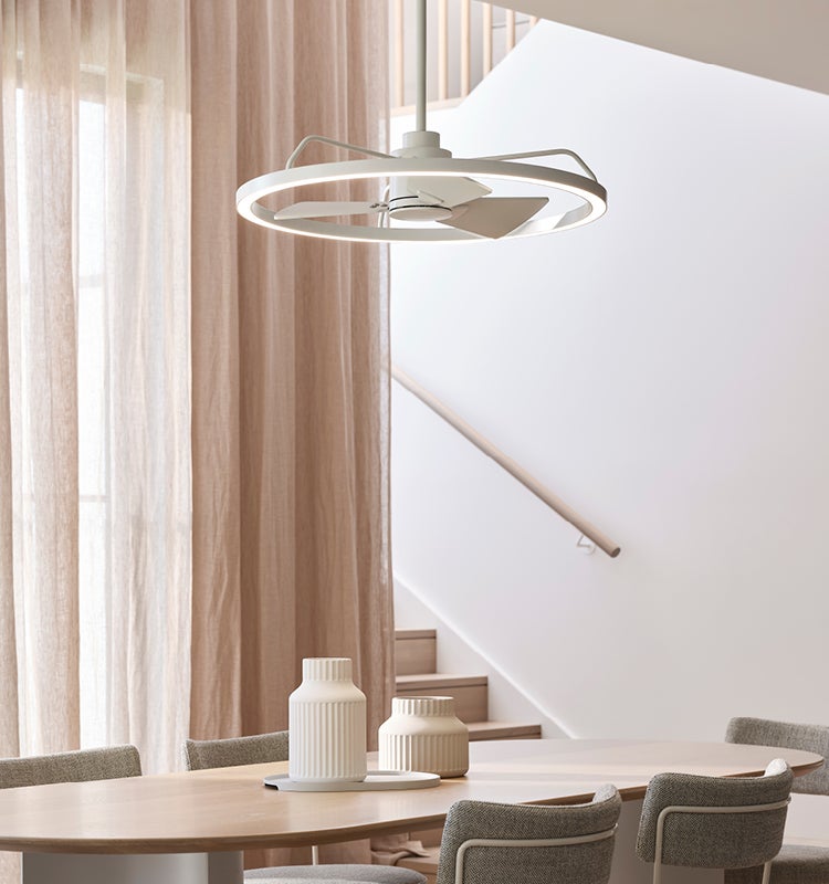 Cessna DC Fan with 700mm LED Light in White