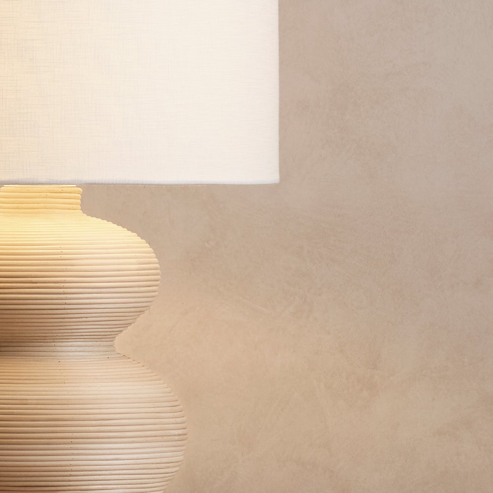 Marni 1 Light Table Lamp in Natural with White Shade