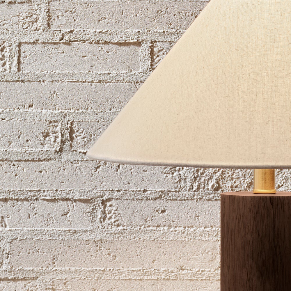Morgan 1 Light Table Lamp in Walnut with Natural Shade