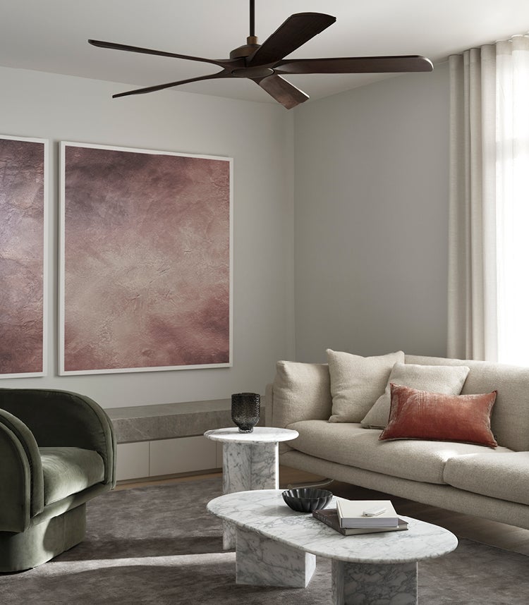 Newhaven 146cm DC Fan with Light in Bronze with Walnut Blades